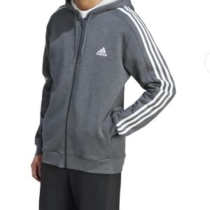 Adidas Men’s Essentials Fleece 3-Stripes Full-Zip Hoodie IJ6480 Size Medium NWT
